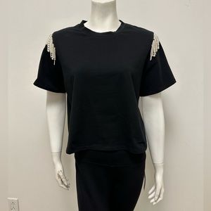 Veronica beard jeans black Pearl sleeve short sleeve tee